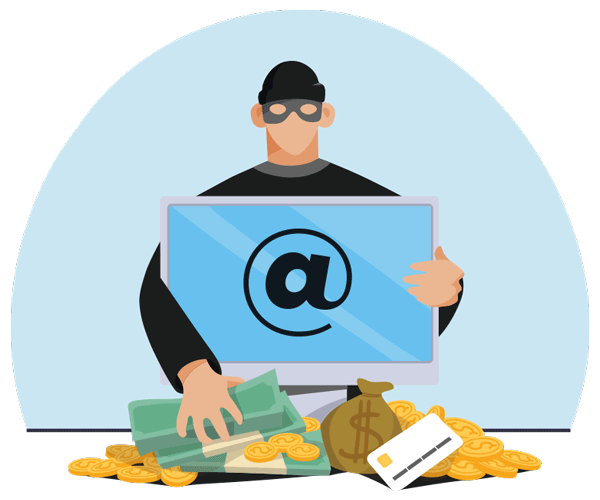 Wire Fraud - Scammer and a Computer