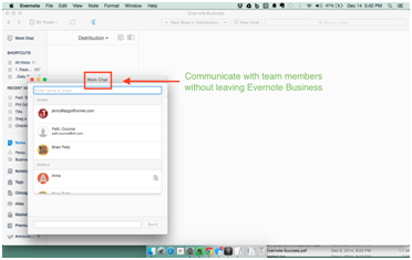 Evernote communicate