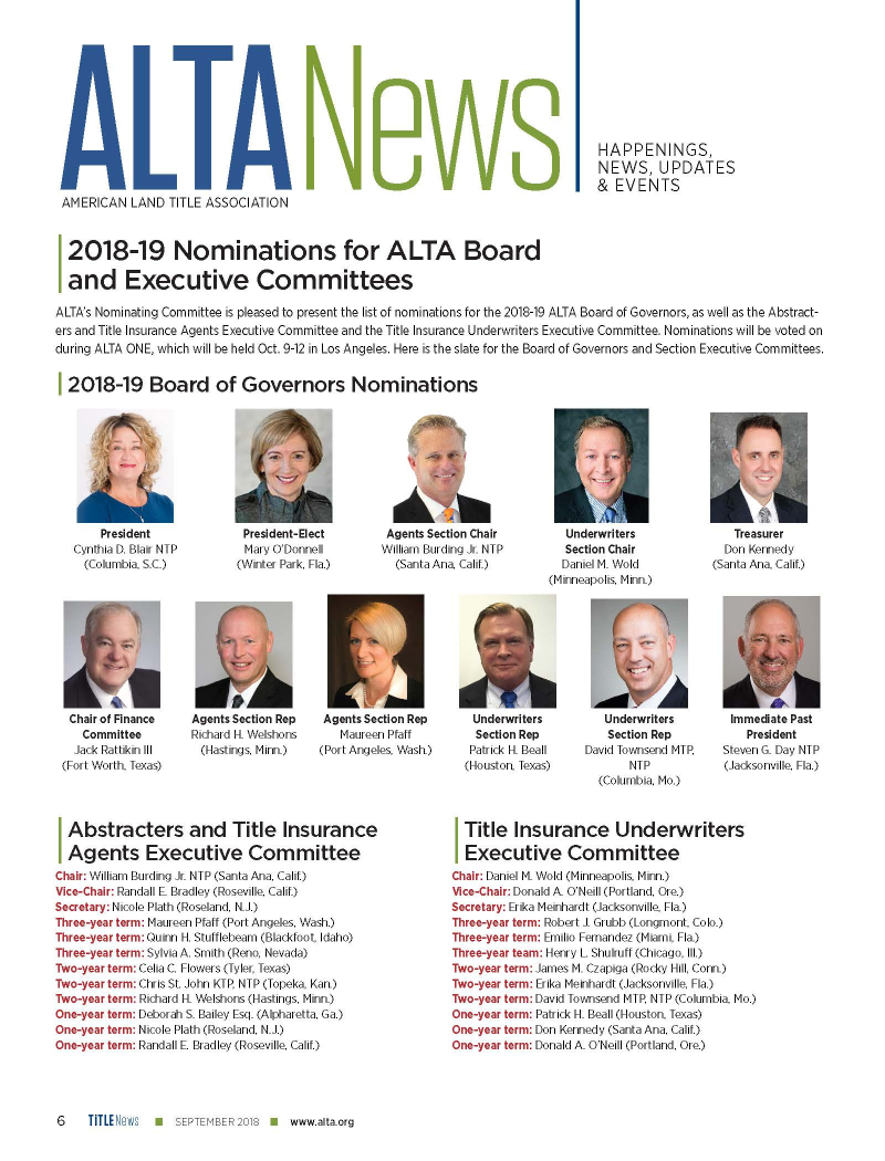 Pages from board and exec committee list